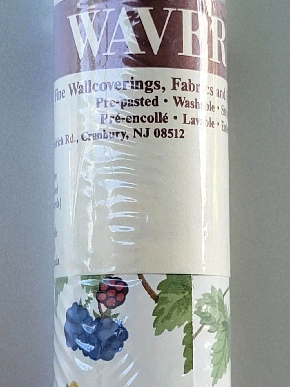 Waverly Wallpaper Border 5 Yards Pre-Pasted Berries Pattern 567103 Vintage New